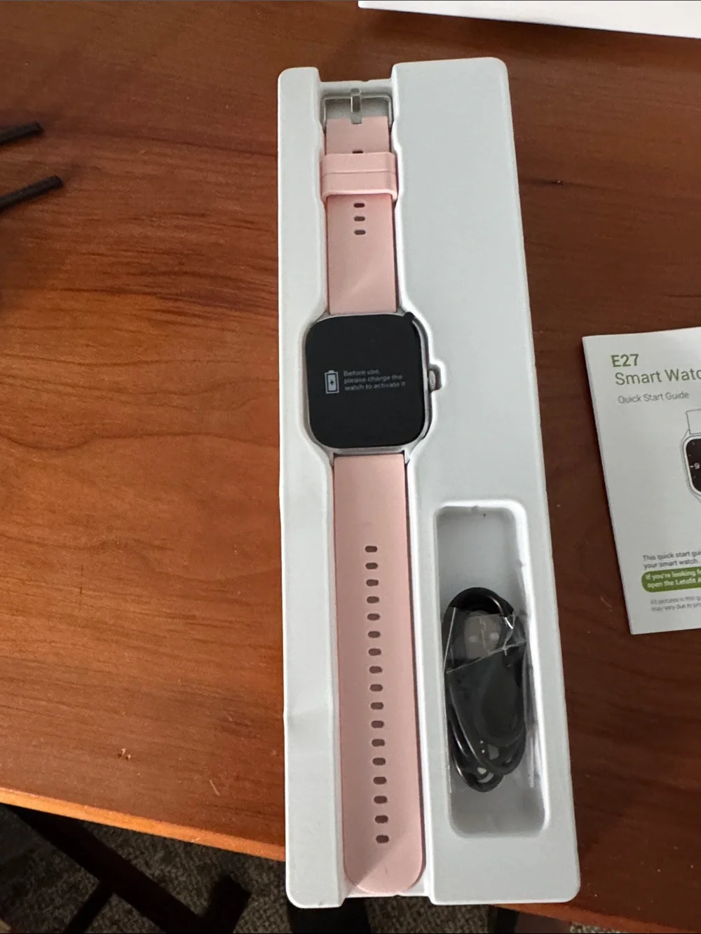 Letsfit E27 Smart Watch - Pink Strap